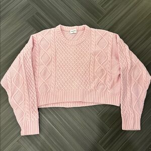 Sunday Best (Aritzia) Pink Cable Knit Sweater